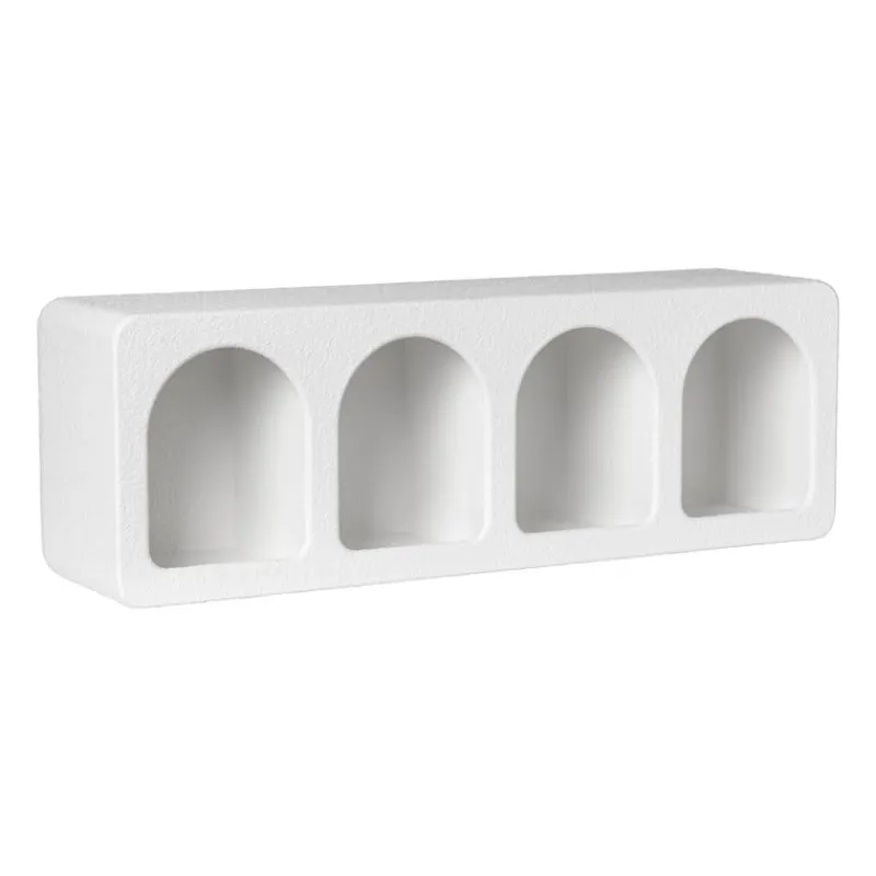 Xenos Vakkenkasten|Wandkasten-4 vakkenkast Zaha organic - MDF - wit - 20x60x15 cm