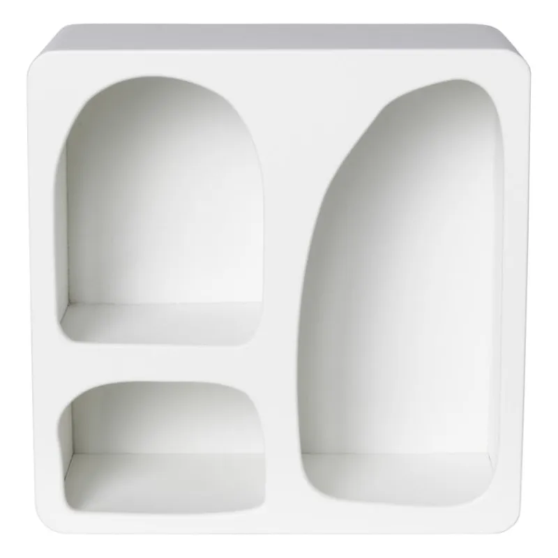 Xenos Vakkenkasten|Wandkasten-3 vakkenkast Zaha organic - MDF - wit - 30x30x15 cm