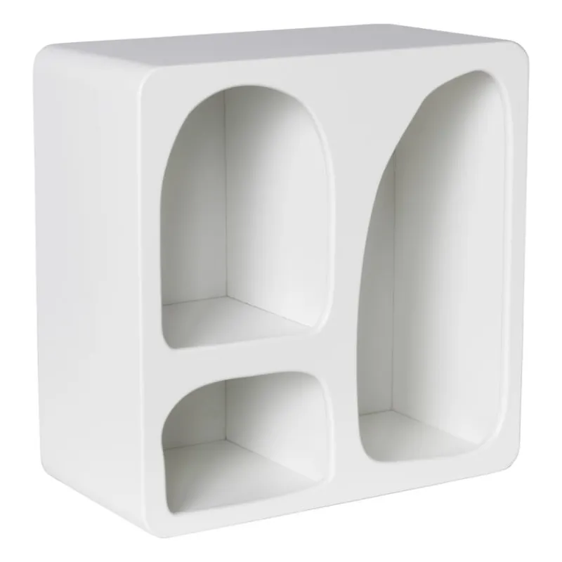 Xenos Vakkenkasten|Wandkasten-3 vakkenkast Zaha organic - MDF - wit - 30x30x15 cm
