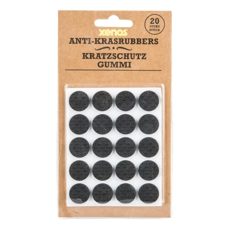 Xenos Viltjes-Anti-krasrubbers - zwart - set van 20