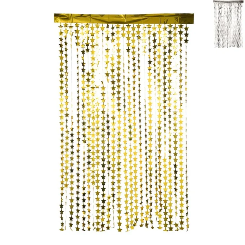 Xenos Backdrop|Slingers-Backdrop slinger met sterren - 200x120 cm - diverse varianten