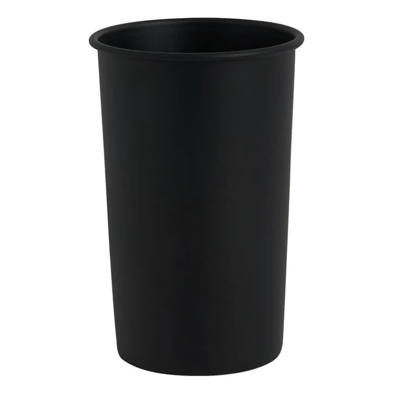 Xenos Tandenborstelbekers-Badkamer beker metaal - zwart - ⌀8x11 cm