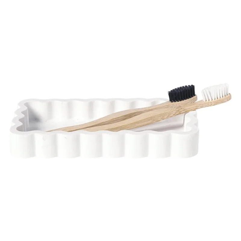 Xenos Badkamer Accessoires-Badkamer plateau golf - wit - 3x18x10 cm