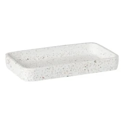Xenos Badkamer Accessoires-Badkamer plateau Terrazzo - wit - 2.5x19x11 cm
