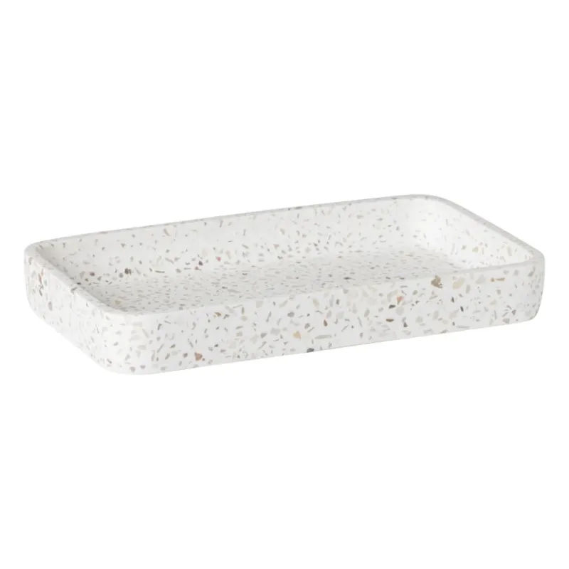 Xenos Badkamer Accessoires-Badkamer plateau Terrazzo - wit - 2.5x19x11 cm