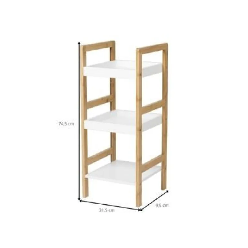 Xenos Badkamer Accessoires|Doucherekjes-Badkamerrek - naturel/wit - 72x30x30 cm