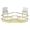 Xenos Badkamer Accessoires|Doucherekjes-Badkamerrek hoek - goudkleurig - 21.5x21.5x10 cm