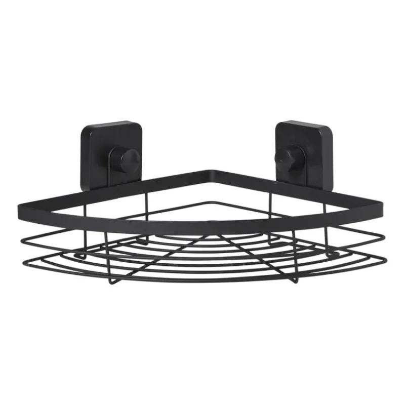 Xenos Badkamer Accessoires-Badkamerrekje hoek - zwart - 5.5x22.5x31 cm