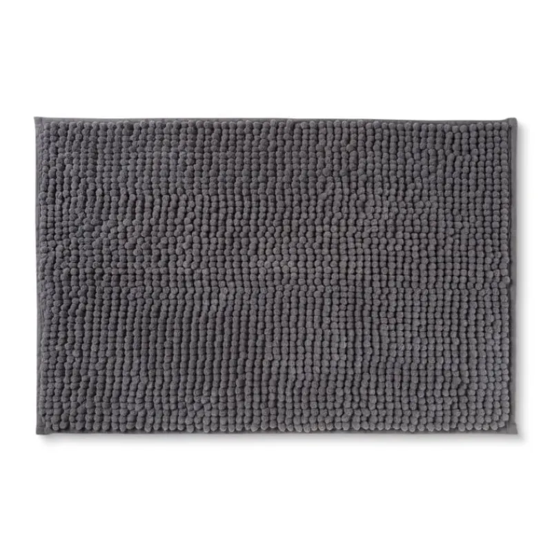 Xenos Badmatten-Badmat chenille - donkergrijs - 40x60 cm
