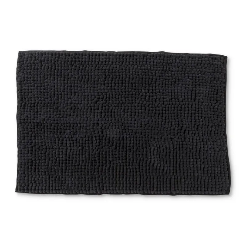 Xenos Badmatten-Badmat chenille - zwart - 40x60 cm