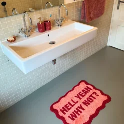 Xenos Badmatten-Badmat hell yeah why not - roze - 50x70 cm