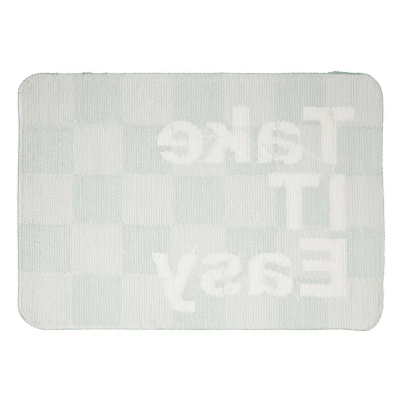 Xenos Badmatten-Badmat Take it Easy - groen/wit - 50x70 cm