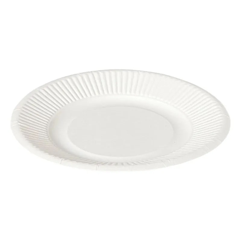 Xenos Wegwerpservies-Bagasse bord - wit - ø21x1.8 cm