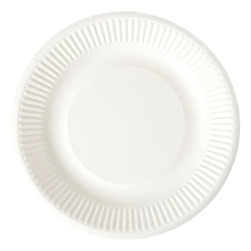 Xenos Wegwerpservies-Bagasse bord - wit - ø18.5x2 cm