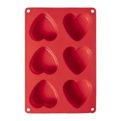 Xenos Bakvormen-Bakvorm 6 harten - siliconen - 3.5x27x18.5 cm