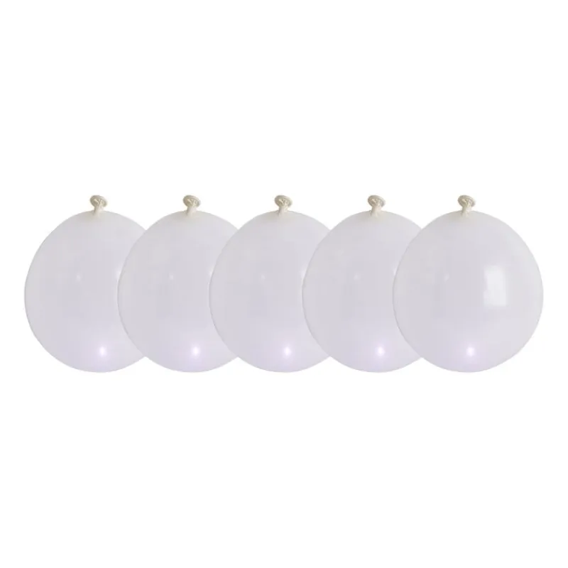 Xenos Ballonnen|Bruiloft-Ballon LED - wit - 5 stuks