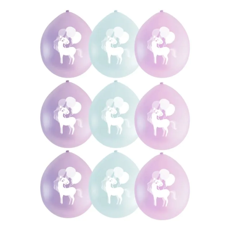 Xenos Ballonnen|Kinderfeestjes-Ballon unicorn - 9 stuks