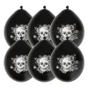 Xenos Ballonnen-Ballonnen Day of the Dead - zwart/wit - set van 6