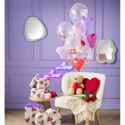 Xenos Ballonnen|Bruiloft-Ballonnen hartvorm - rood/roze - 6 stuks