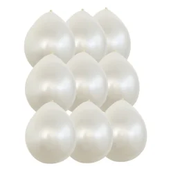 Xenos Ballonnen|Bruiloft-Ballonnen metallic - wit - 9 stuks