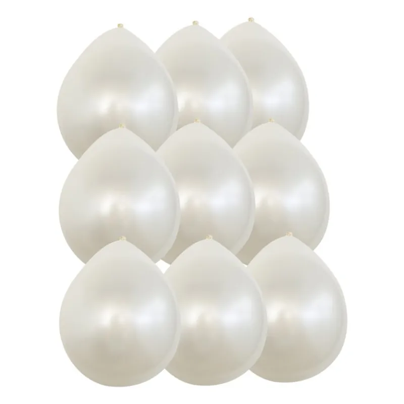 Xenos Ballonnen|Bruiloft-Ballonnen metallic - wit - 9 stuks