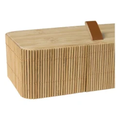 Xenos Manden|Manden-Bamboe kistje met deksel Jesse - 6x20x10 cm - naturel