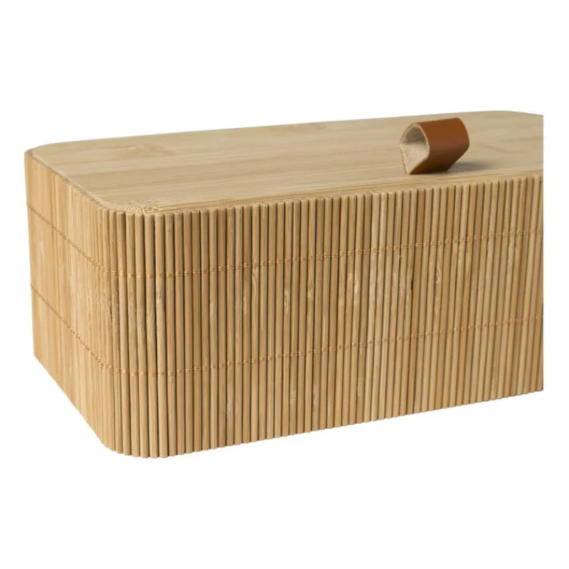 Xenos Manden|Manden-Bamboe kistje met deksel Jesse - 8x23x13 cm - naturel