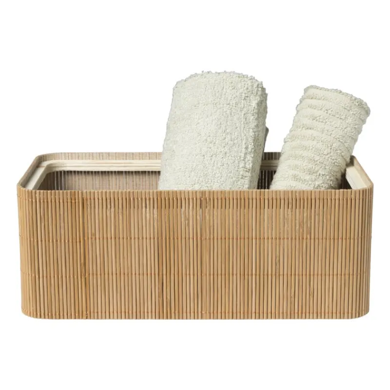 Xenos Manden|Manden-Bamboe kistje met deksel Jesse - 10x27x15.5 cm - naturel