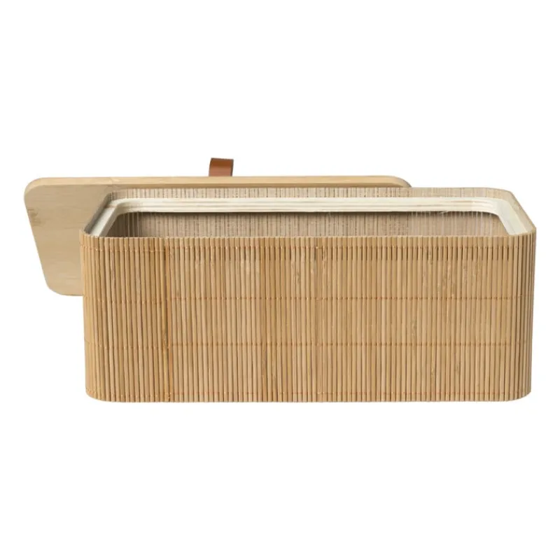 Xenos Manden|Manden-Bamboe kistje met deksel Jesse - 10x27x15.5 cm - naturel