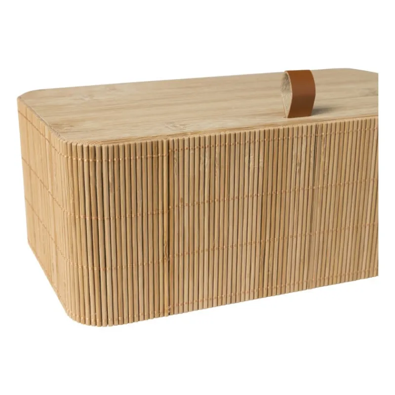 Xenos Manden|Manden-Bamboe kistje met deksel Jesse - 10x27x15.5 cm - naturel