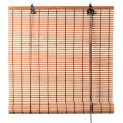 Xenos Rolgordijnen-Bamboe rolgordijn - lichtbruin - 60x130 cm