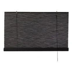 Xenos Rolgordijnen-Bamboe rolgordijn - zwart - 90x180 cm