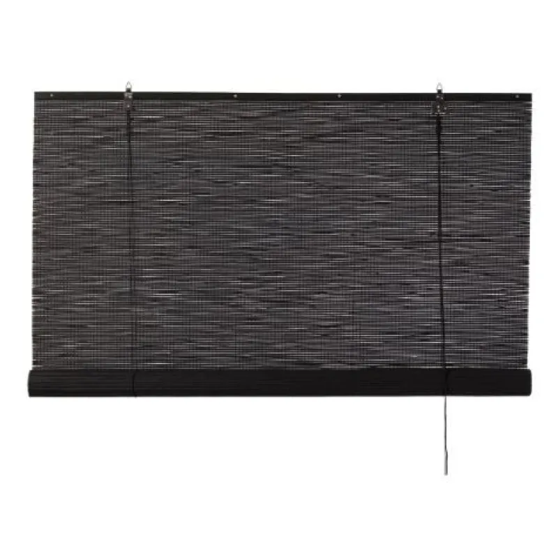 Xenos Rolgordijnen-Bamboe rolgordijn - zwart - 60x130 cm