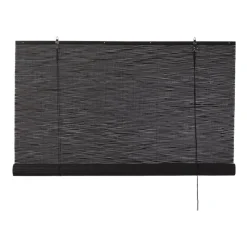 Xenos Rolgordijnen-Bamboe rolgordijn - zwart - 120x180 cm