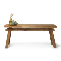 Xenos Bankjes-Bankje recycle Ubud - hout - 116 cm