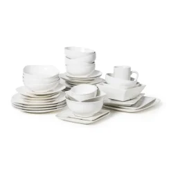 Xenos Borden-Basic ontbijtbord rond - wit - Ø19 cm