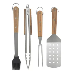 Xenos Barbecue-BBQ kwast - RVS, hout en siliconen - 31.5 cm
