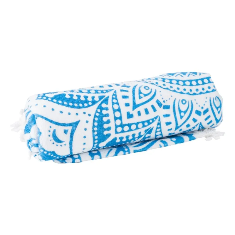 Xenos Strandaccessoires-Beachplaid rondo indian blue - blauw - 145 cm