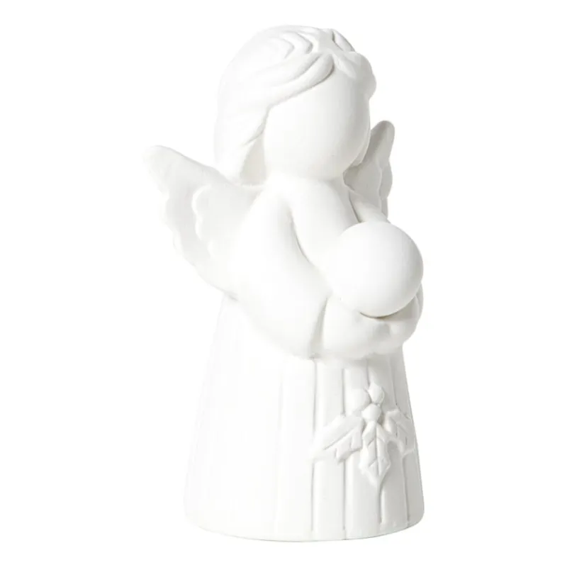 Xenos Kerstfiguren-Beeldje kerstengel - wit - 10.5x6.7x5.8 cm