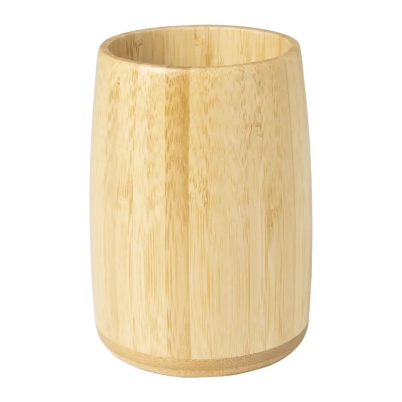 Xenos Badkamer Accessoires-Beker bamboe - naturel - ø8x11 cm