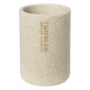 Xenos Tandenborstelbekers|Badkamer Accessoires-Beker sand - beige - ø8x11.5 cm