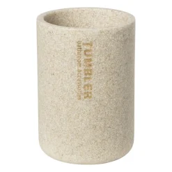 Xenos Tandenborstelbekers|Badkamer Accessoires-Beker sand - beige - ø8x11.5 cm