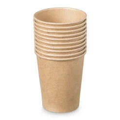 Xenos Wegwerpservies|Buitenservies-Bekers kraft papier - set van 10
