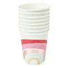 Xenos Wegwerpservies|Kinderfeestjes-Bekers regenboog - set van 8