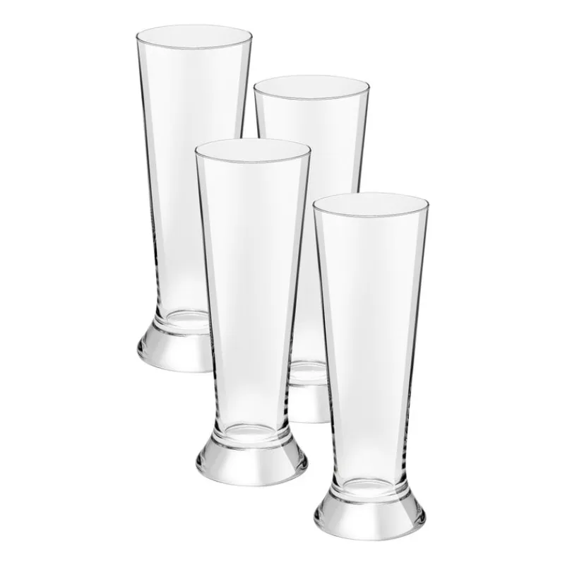 Xenos Glazensets|Bierglazen-Bierglazen op voet - 37 cl - set van 4