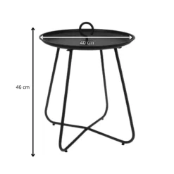 Xenos Bijzettafels-Bijzettafel antraciet - metaal - ø40x46 cm