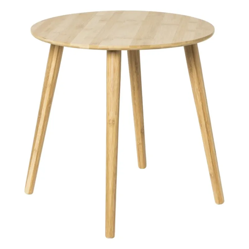 Xenos Bijzettafels-Bijzettafel bamboe Manou - naturel - ø45x45 cm