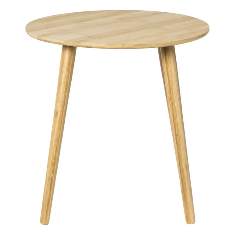 Xenos Bijzettafels-Bijzettafel bamboe Manou - naturel - ø45x45 cm