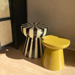Xenos Bijzettafels-Bijzettafel Calvin - olijfgroen - ø35x35 cm