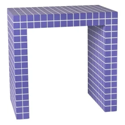Xenos Bijzettafels-Bijzettafel checks - paars - 48x48x32 cm
